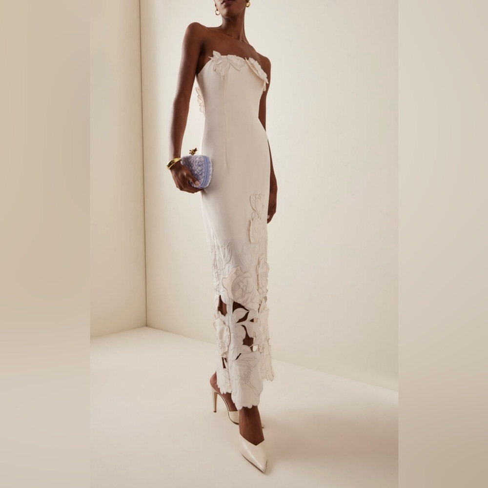Leo Lin Rayna Floral-Appliquéd Maxi Dress